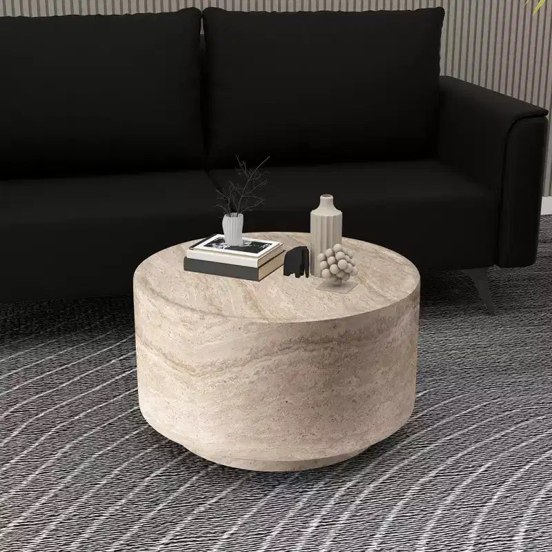 36" Round Fiberstone Coffee Table – Indoor & Outdoor Accent Table