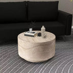 Tavolino da caffè rotondo in Fiberstone da 36" – Tavolino d'appoggio per interni ed esterni