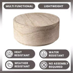 Tavolino da caffè rotondo in Fiberstone da 36" – Tavolino d'appoggio per interni ed esterni