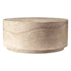 Tavolino da caffè rotondo in Fiberstone da 36" – Tavolino d'appoggio per interni ed esterni
