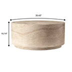 Tavolino da caffè rotondo in Fiberstone da 36" – Tavolino d'appoggio per interni ed esterni