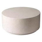Tavolino da caffè rotondo in Fiberstone da 36" – Tavolino d'appoggio per interni ed esterni