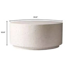 Tavolino da caffè rotondo in Fiberstone da 36" – Tavolino d'appoggio per interni ed esterni