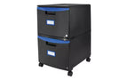 Classificatore mobile a due cassetti, formato Letter/Legale, nero/blu