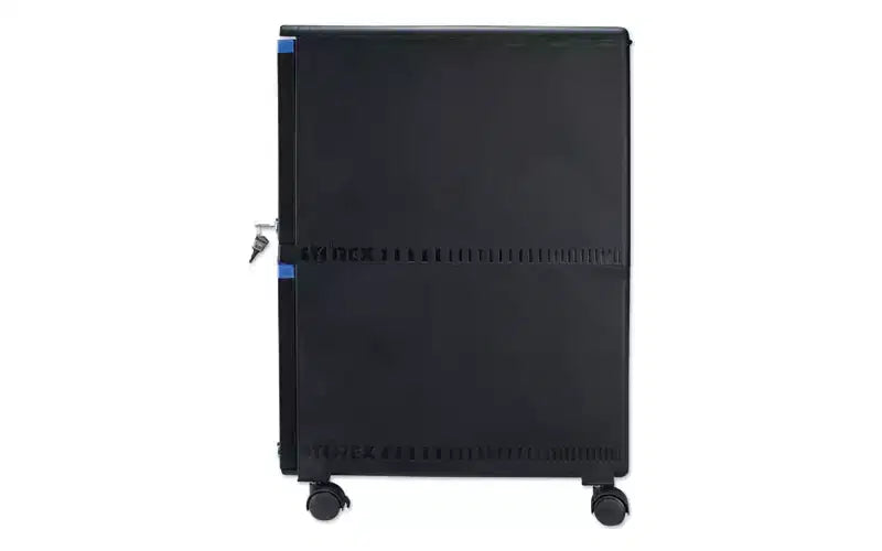 Two-Drawer Mobile Filing Cabinet, Letter/Legal Size, Black/Blue