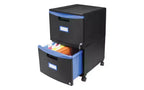 Classificatore mobile a due cassetti, formato Letter/Legale, nero/blu