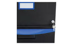 Classificatore mobile a due cassetti, formato Letter/Legale, nero/blu